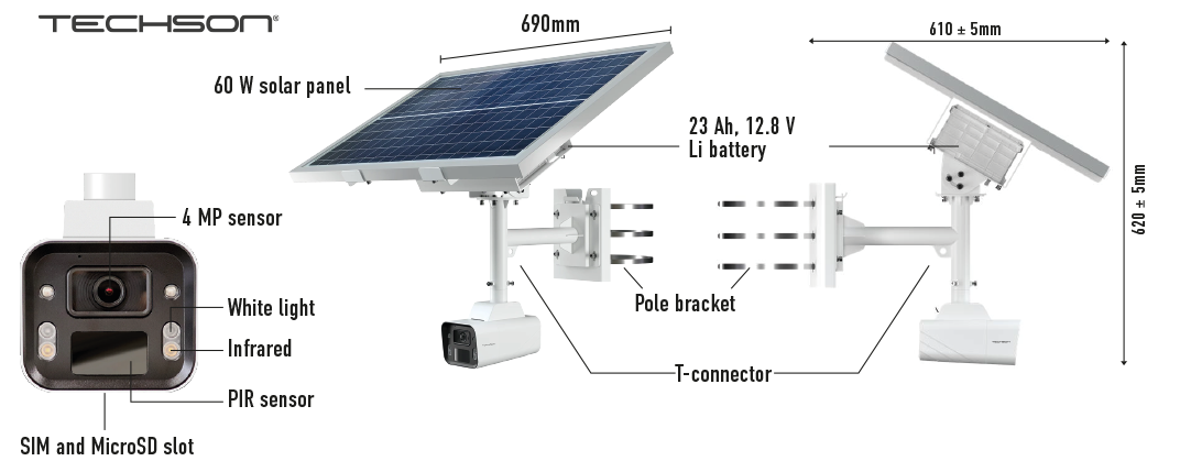 Techson solar camera