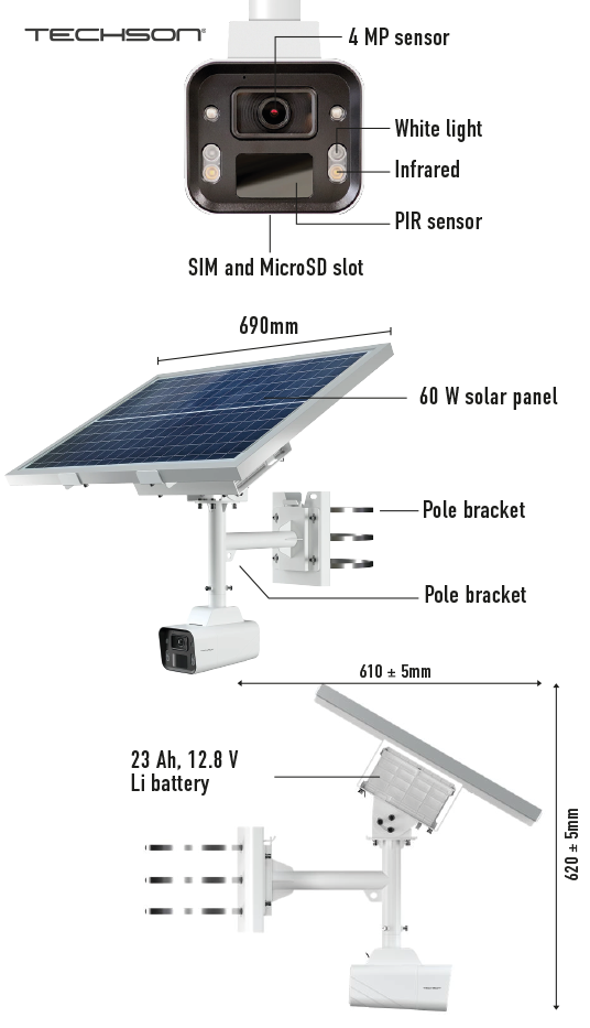 Techson solar camera