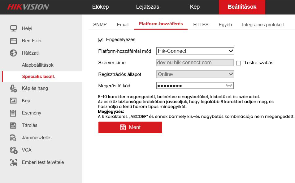 Hik-Connect web application