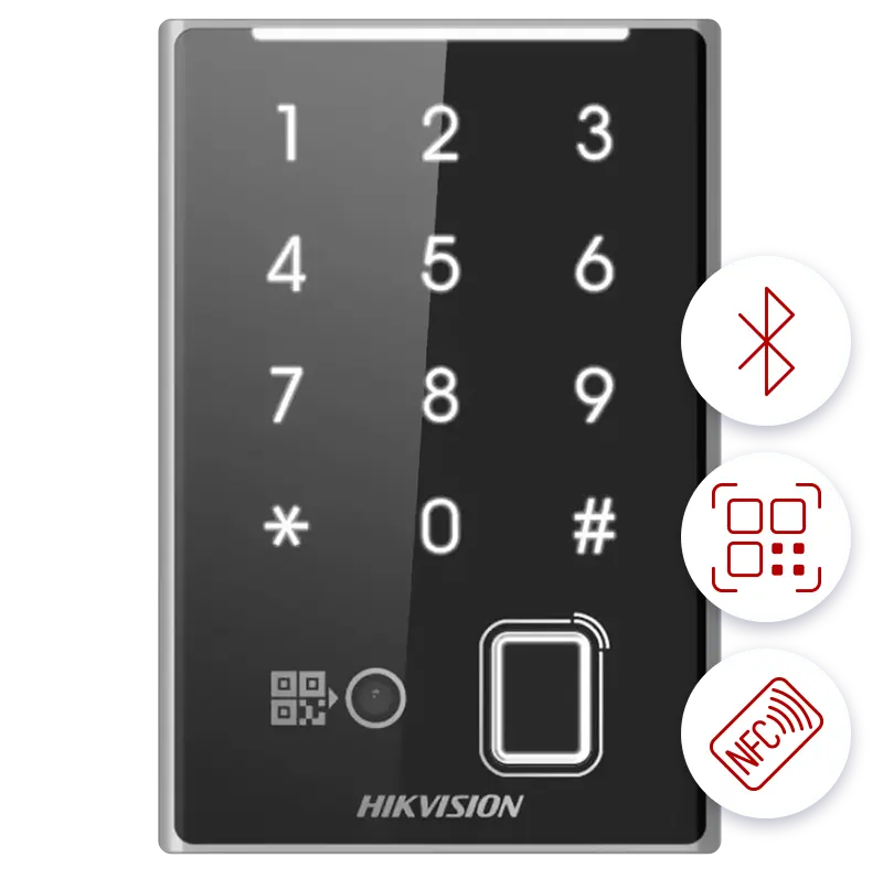 Hikvision DS-K1109DKFB-QR kártyaolvasó és kódtasztatúra QR-kód olvasóval