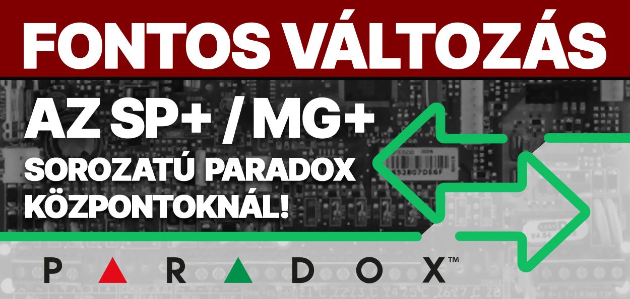 Újabb fontos változás az SP+ / MG+ sorozatú Paradox központoknál! Visszatért az ATZ!