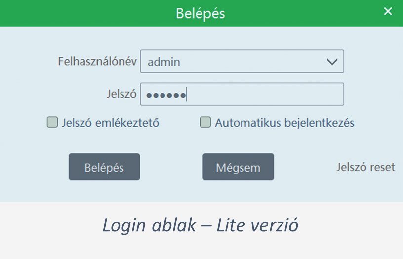 Login ablak - Lite verzi&oacute;