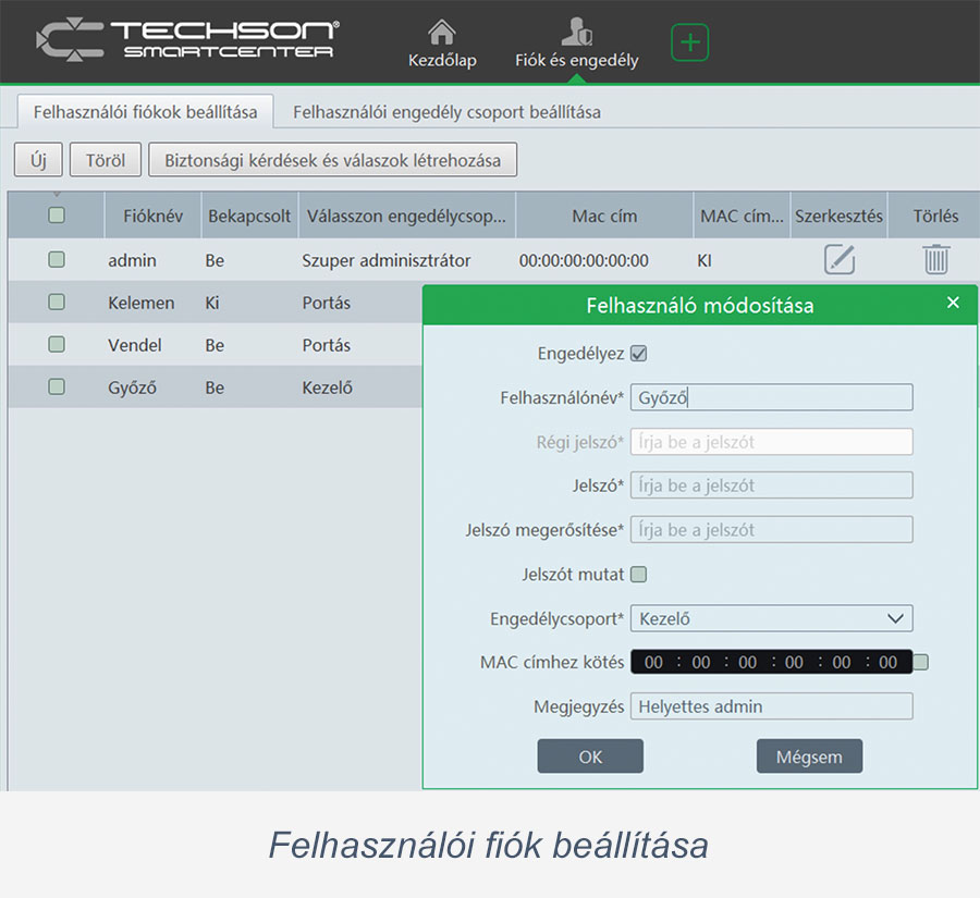 Felhaszn&aacute;l&oacute;k be&aacute;ll&iacute;t&aacute;sai
